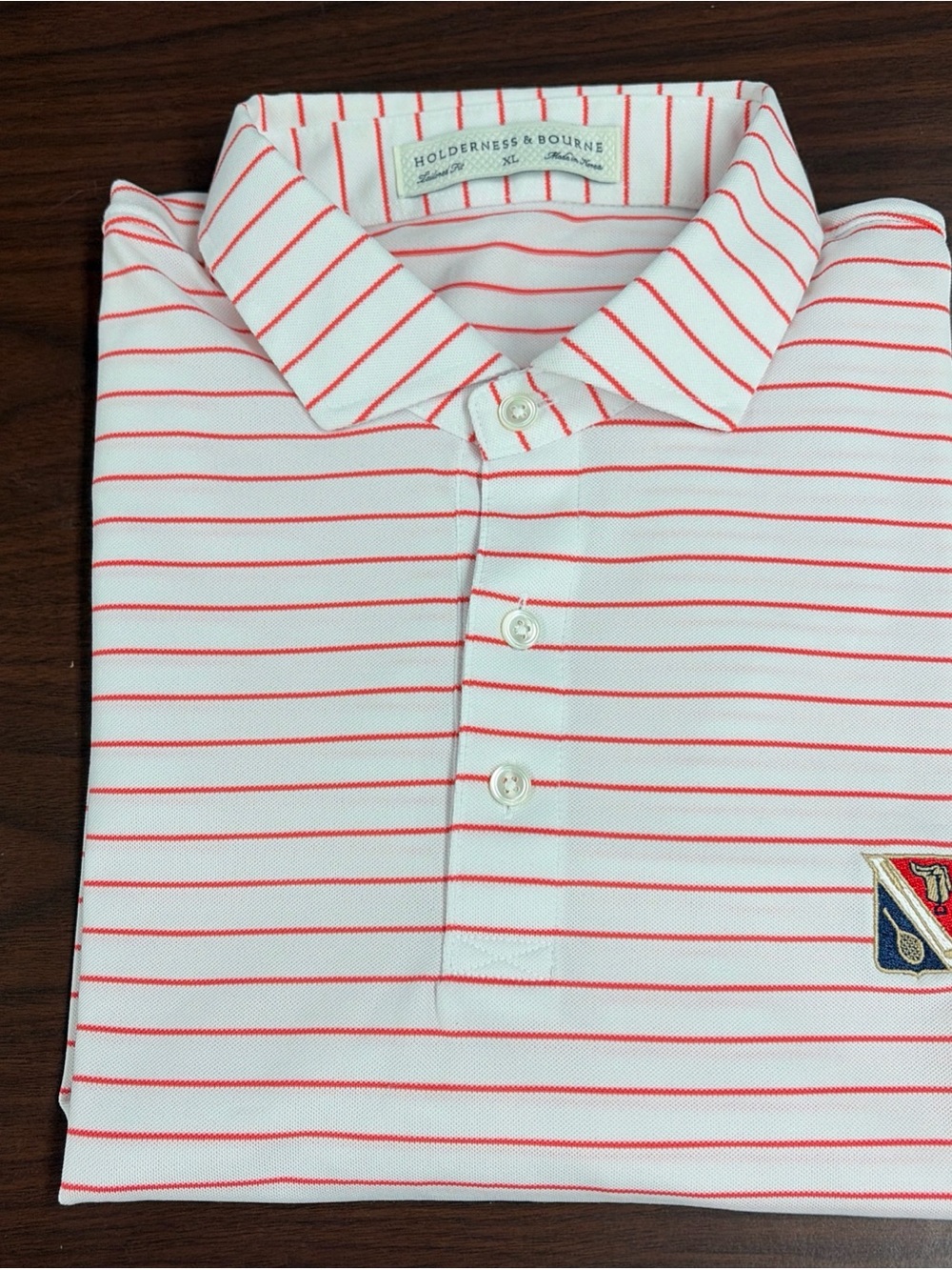 Holderness & Bourne Classic Orange Striped Polo Shirt